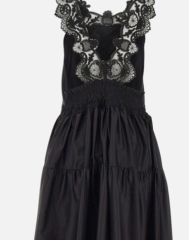 Abito in cotone con schiena scoperta W06050581 BLACK MAURIZIO MYKONOS 