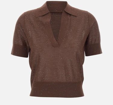 Polo con micro paillettes 390026 833 KANGRA 