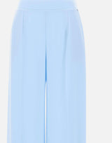 Pantaloni in crêpe a vita alta P16523 LIGHTBLUE NISSA 