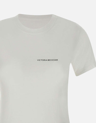"Fitted Shrunken Logo"<BR/><BR/> 1424JTS005890A WHITE VICTORIA BECKHAM 