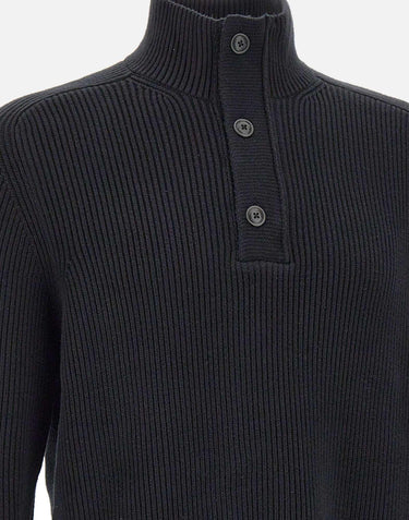 "Polo collar full rib sweater" 19CMKN016A 006608A999 C.P. COMPANY 