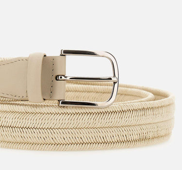 Cintura  in cotone e pelle U07200 ECRU ORCIANI 
