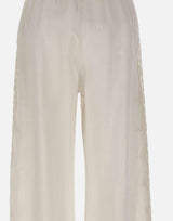 Pantaloni in lino con dettagli in pizzo W01210781 OFFWHITE MAURIZIO MYKONOS 