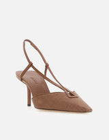 Slingback in tela effetto rafia 2614521192600 007 MAX MARA 