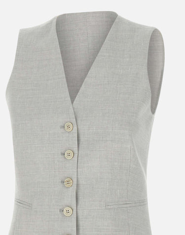 Gilet in lana e lino K85GILK03 TES0K02913 ELEVENTY 