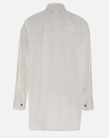 Camicia over in cotone con dettaglio plissé GWP02599 P00232310359 GOLDEN GOOSE 