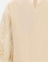Blusa in garza ramié e Sangallo 2616161012600 060 MAX MARA STUDIO 