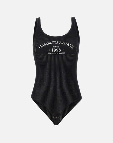 Body in maglia con logo stampato BK81Q61E2 110 ELISABETTA FRANCHI 