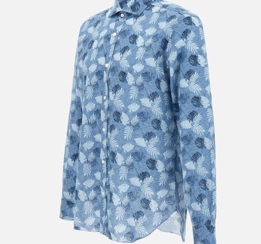 Camicia in cotone e lino LFU02P0147120U 0001 BARBA 