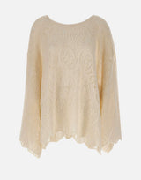 Maglione in lana e alpaca W08130280 24WHITE MAURIZIO MYKONOS 