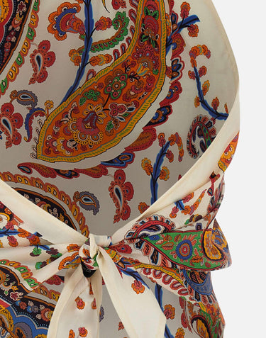 Top in seta con scollo all'americana e motivo paisley floreale WRJA0147 AKF34X0801 ETRO 