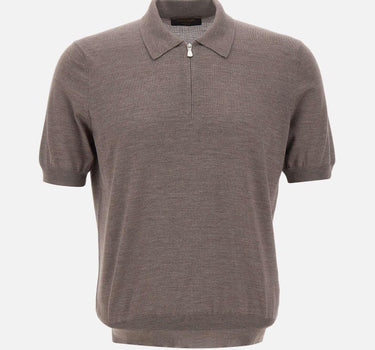 Polo in misto lana con zip 43166 16401170 GRAN SASSO 