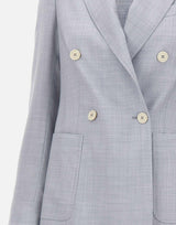 Blazer doppiopetto in misto lana e seta M85GIAJ03 TES0M046130 ELEVENTY 