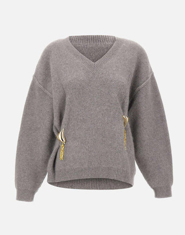 "Gray golden button knit cardigan" MY008 GREY JACQUES WEI 