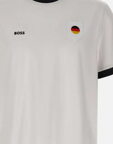T-shirt in cotone elasticizzato con bandiera 50562134 102 BOSS 