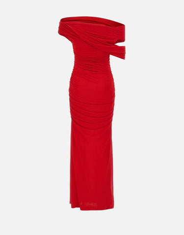 Abito monospalla con drappeggio 2A644A N0313 BLUMARINE 