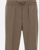 Pantaloni in flanella con elastico in vita LBP191 WV016LBR DROLE DE MONSIEUR 