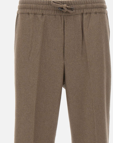 Pantaloni in flanella con elastico in vita LBP191 WV016LBR DROLE DE MONSIEUR 