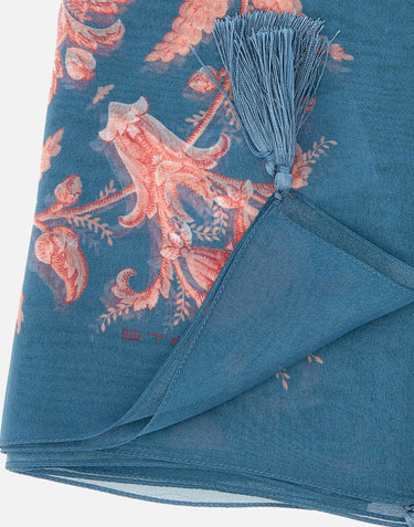 Scialle in seta con motivo floreale e nappine WAYA0001 AKE21X0886 ETRO 