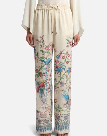 Pantaloni ampi con stampa piazzata flora e fauna WREA0072 99SPSI6X0802 ETRO 