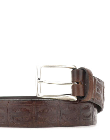Cintura in pelle stampa coccodrillo 0935 COCCOTMORO ALBERTOLUTI 