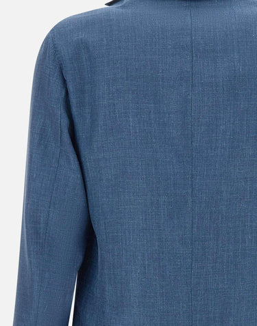 Blazer in lana, seta e lino 48009 0009 BARBA 