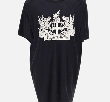 Abito in cotone con spalline imbottite VAQ11T016 BLACK VAQUERA 