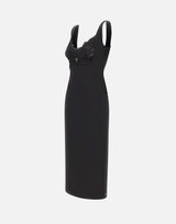 Abito midi con inserti in pizzo RS16470A BLACK NISSA 