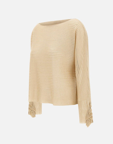 Maglia semi trasparente a righe CF5103MS015 A4356 LIU-JO 