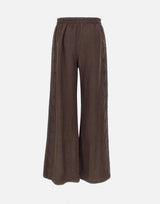 Pantaloni in lino con dettagli in pizzo W01210781 CHOCOLATE MAURIZIO MYKONOS 