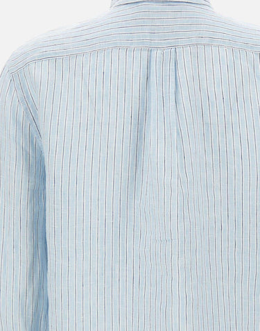Camicia over in lino a righe 211A96158 003 POLO RALPH LAUREN 
