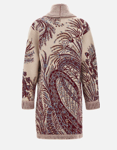 Maxi cardigan in lana e cotone jacquard WRKE0162 AQ165X0801 ETRO 