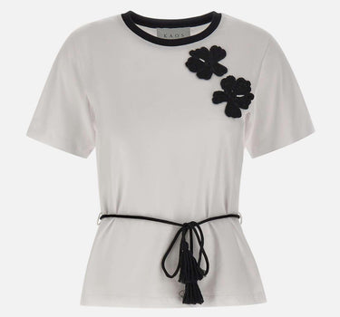 T-shirt ricamata con cintura SP1DK004 1019 KAOS 