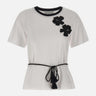 T-shirt ricamata con cintura SP1DK004 1019 KAOS 