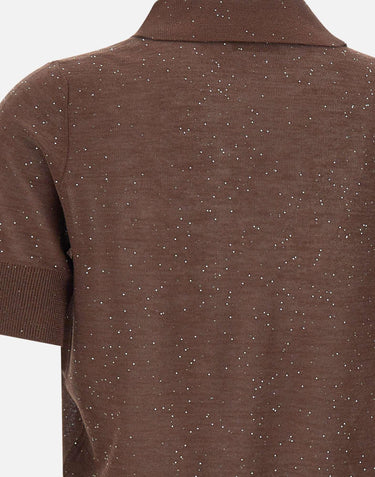 Polo con micro paillettes 390026 833 KANGRA 