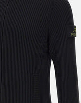 "Ribbed Zip Up Cardigan" PMG25 BLACK PREMIATA 