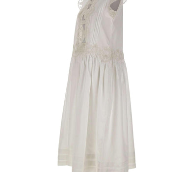Abito lungo con pizzo floreale W06040581 WHITE MAURIZIO MYKONOS 