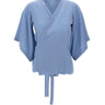Blusa incrociata in crêpe di seta 191568 516 KANGRA 