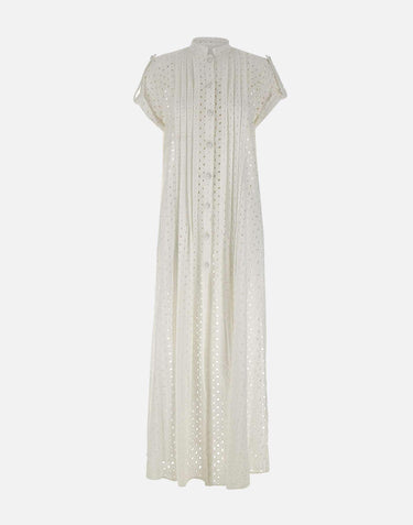 Abito  lungo in cotone 8309 BIANCO LES FILLES D'EVA 