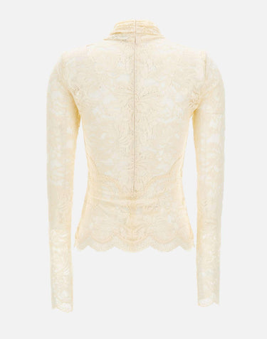 Top in pizzo a maniche lunghe 26PJT0174PA0170 P105 RABANNE 