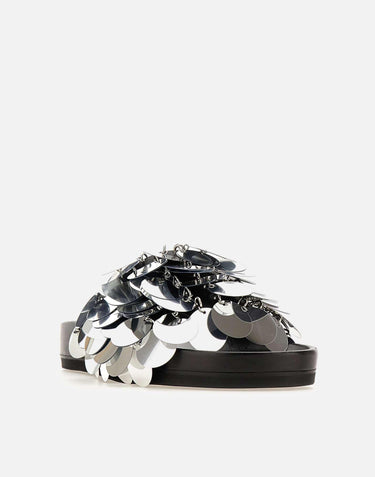 "Sequin-embellished slides" 22AHH0094EMB009 P040 RABANNE 