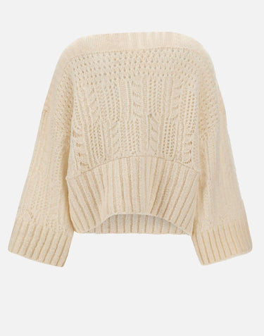 Maglione lana e alpaca W08150280 24WHITE MAURIZIO MYKONOS 