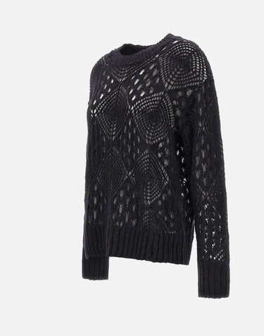 Maglione in lana e alpaca W08210280 33BLACK MAURIZIO MYKONOS 