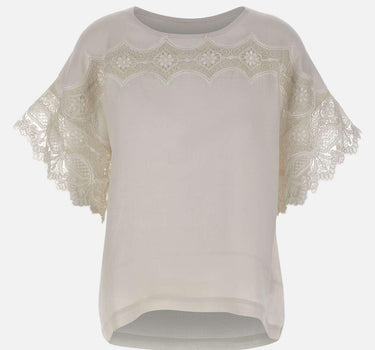 Blusa in lino ricamata W08460781 OFFWHITE MAURIZIO MYKONOS 