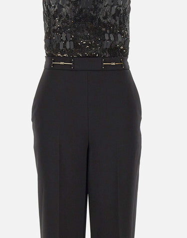 Tuta in crêpe con ricami TU06662E2 110 ELISABETTA FRANCHI 