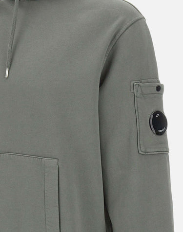 "Brushed and Emerized Diagonal Fleece Hooded Sweatshirt" 19CMSS719A 006372R921 C.P. COMPANY 