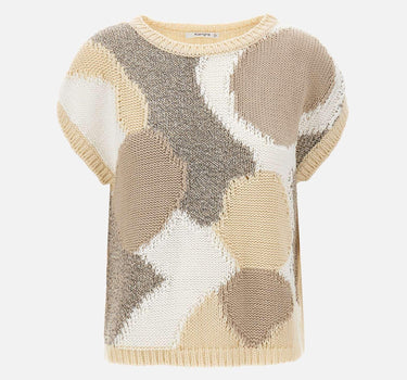 Maglia patchwork smanicata 180020 201 KANGRA 