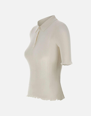 Polo con volant 1226KTP007273A WHITE VICTORIA BECKHAM 