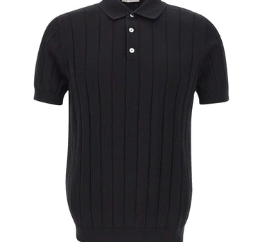 Polo in cotone a coste larghe DK17027 NERO DIKTAT 