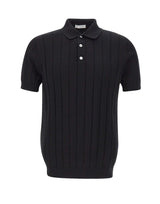 Polo in cotone a coste larghe DK17027 NERO DIKTAT 